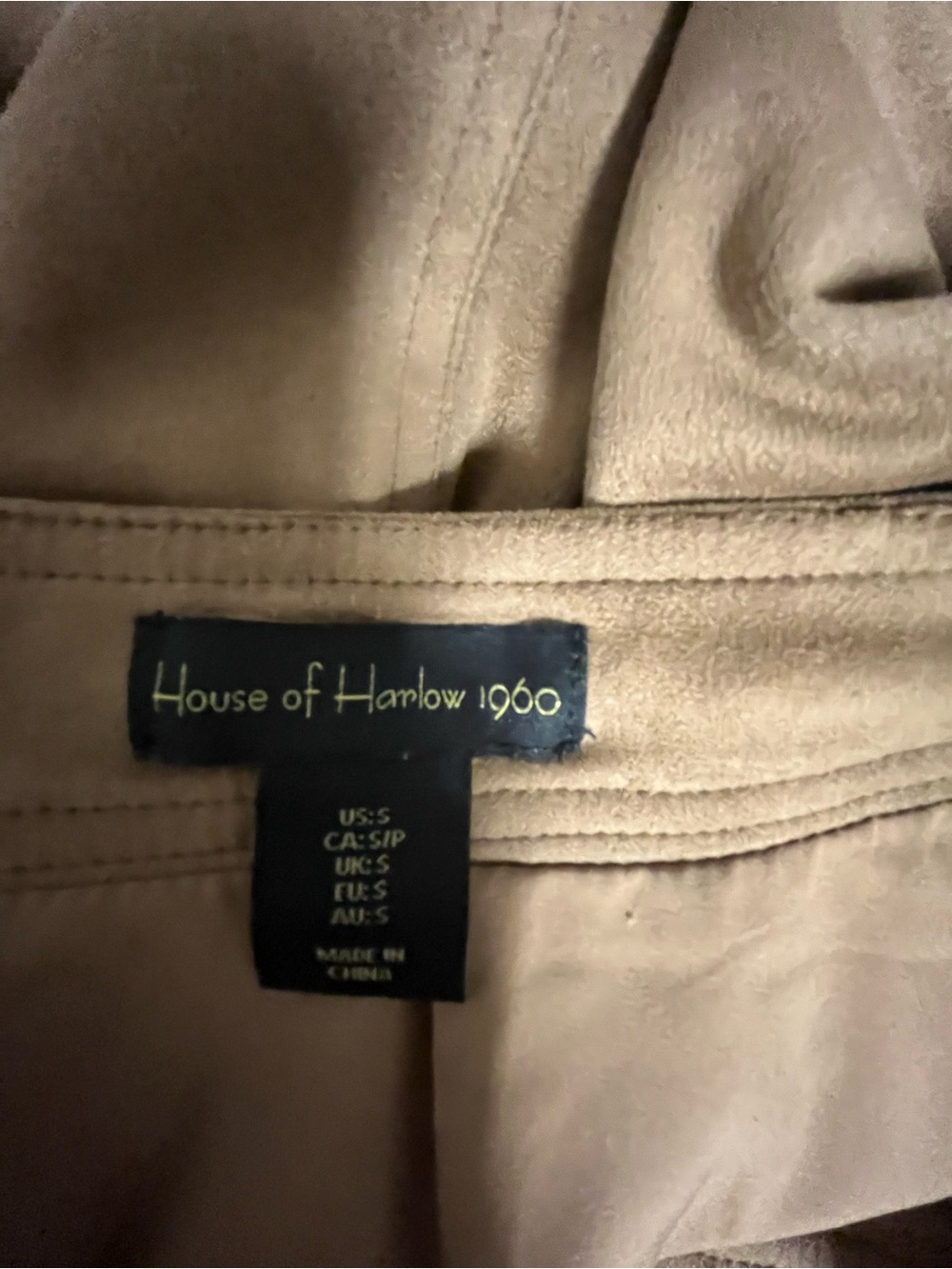 House of Harlow 1960 Faux Suede Brown button down Mini Skirt S - Picture 4 of 5